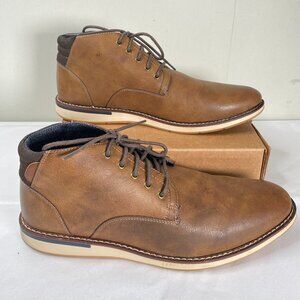 London Underground Faux Leather Chukka Dress Shoes Men's 14 Brown